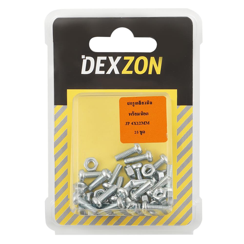 สกรูเกลียวมิลน็อต JP DEXZON 4X12 มม. 25 ตัว