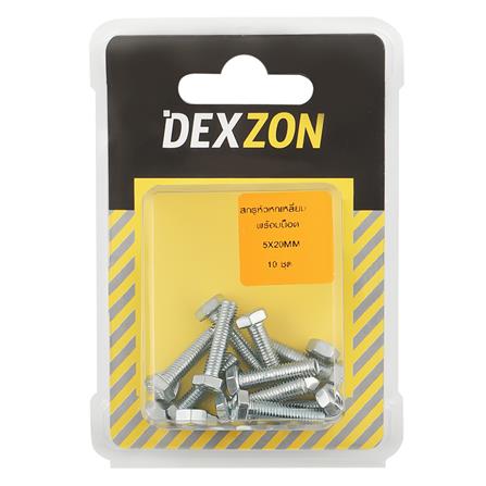 สกรูหัวหกเหลี่ยมพร้อมน็อต DEXZON 5X20 มม. 10 ชิ้น/แพ็ก_1