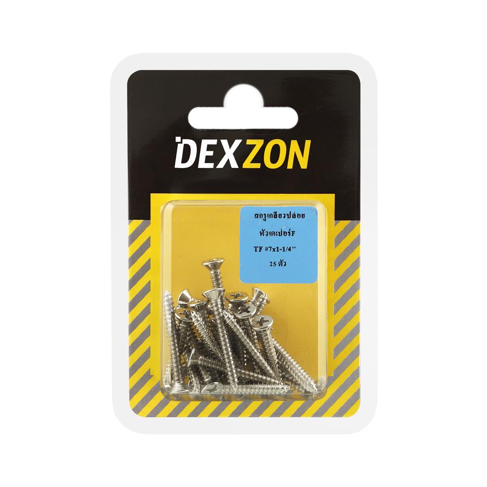 สกรูเกลียวปล่อย TF DEXZON 7X1-1/4 นิ้ว 25 ตัว