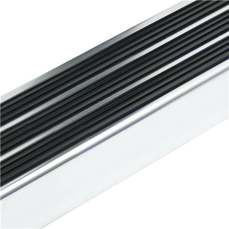 จมูกบันไดอะลูมิเนียม DP 5 ซม. 1.2ม. สีเงิน-เส้นพีวีซีดำ_1