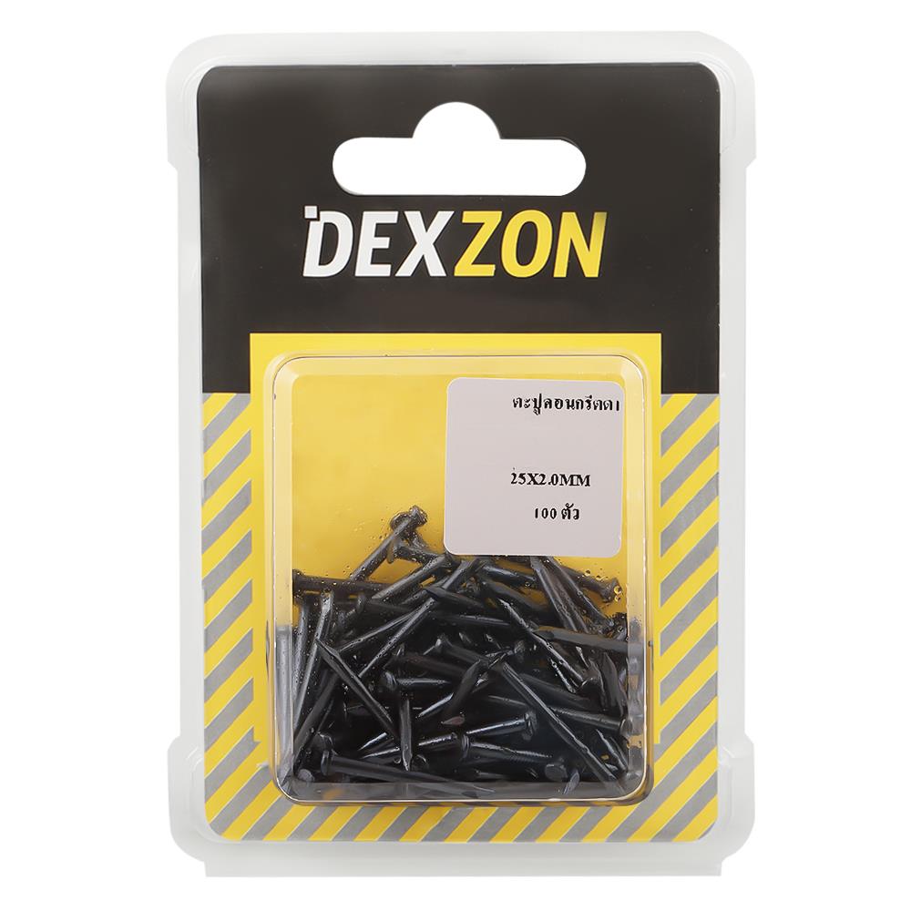 ตะปูคอนกรีตดำ DEXZON 25X2 มม. แพ็ก 100 ชิ้น