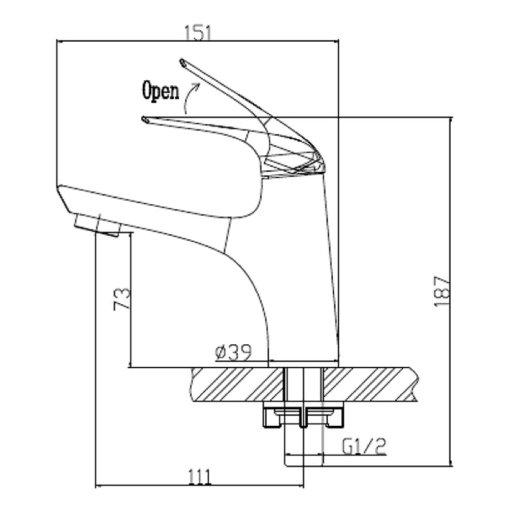 ก๊อกอ่างล้างหน้าเดี่ยว MOYA LJ-5055 สเตนเลส