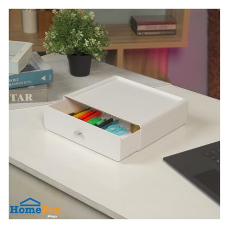 กล่องลิ้นชักเล็ก STACKO CUBE M 26.8x21x8 ซม. สีขาว_4