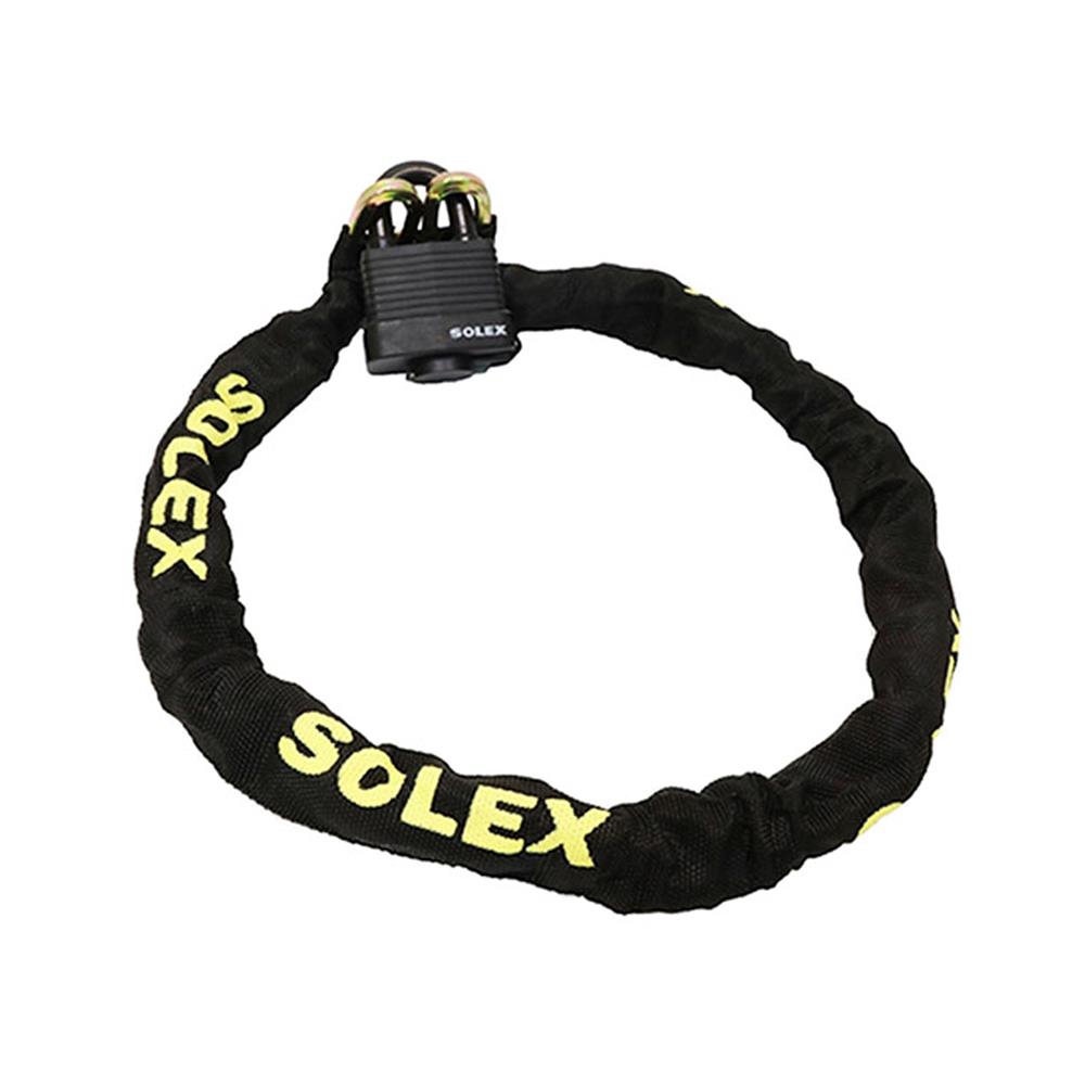 โซ่คล้องทั่วไป พร้อมกุญแจ SOLEX WP50 7 มม. 100 ซม. สีดำ