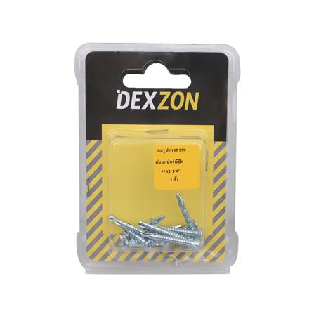 สกรูยึดไม้ฝามีปีก DEXZON 7X1-1/4 นิ้ว 12 ชิ้น_1