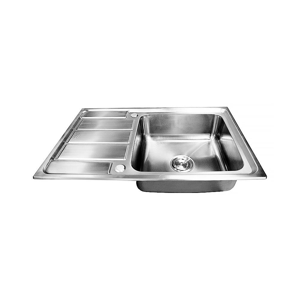 ซิงค์ฝัง 1หลุม 1ที่พัก LINEA VELA80 สีเงิน