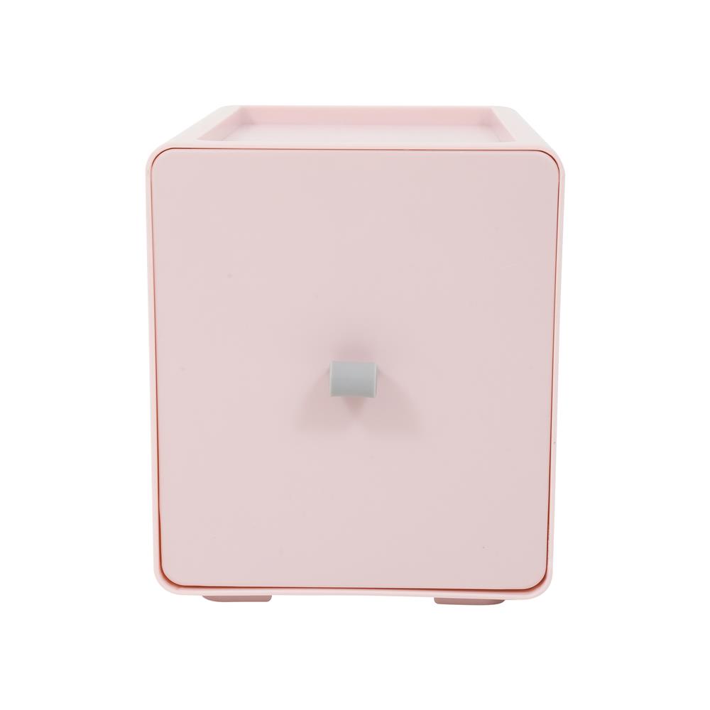 กล่องลิ้นชักเล็ก STACKO CUBE L 13.3x21x15.3 ซม. สีชมพู