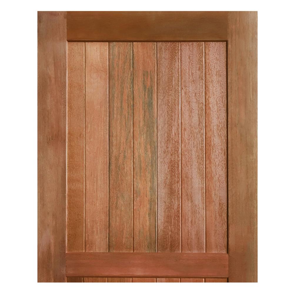 ประตูไม้เบญจพรรณ ไม่เจาะลูกบิด VK 2 ฟัก ขอบ 5 นิ้ว สายฝนกลาง 80x200 ซม. สีธรรมชาติ