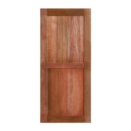 ประตูไม้เบญจพรรณ ไม่เจาะลูกบิด VK 2 ฟัก ขอบ 5 นิ้ว สายฝนกลาง 80x200 ซม. สีธรรมชาติ