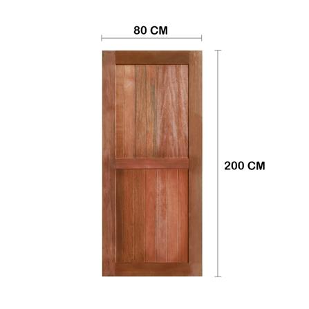 ประตูไม้เบญจพรรณ ไม่เจาะลูกบิด VK 2 ฟัก ขอบ 5 นิ้ว สายฝนกลาง 80x200 ซม. สีธรรมชาติ_3