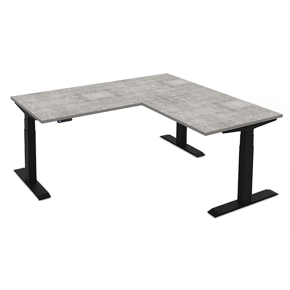 โต๊ะทำงานปรับระดับ ERGOTREND SIT 2 STAND GEN3 L-SHAPE 180 ซม. สี CONCRETE/ดำ