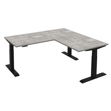 โต๊ะทำงานปรับระดับ ERGOTREND SIT 2 STAND GEN3 L-SHAPE 180 ซม. สี CONCRETE/ดำ