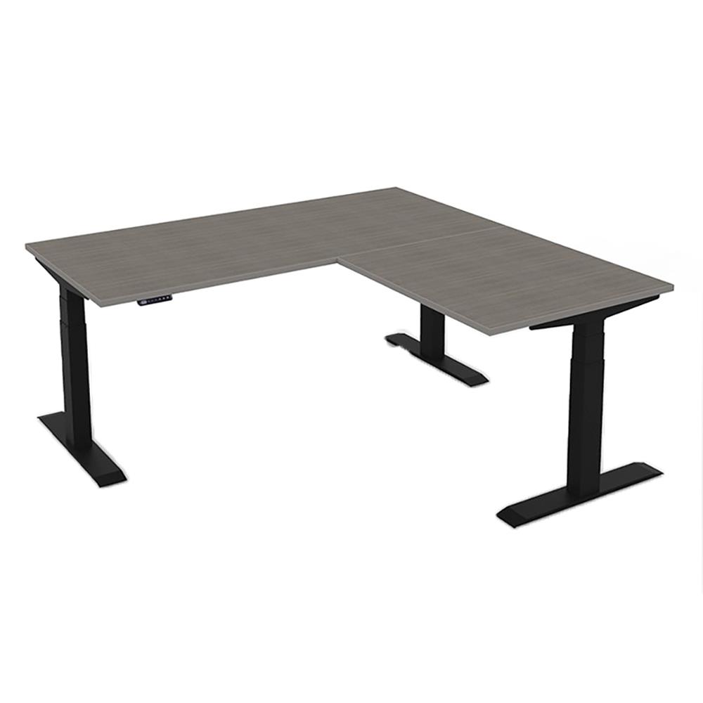 โต๊ะทำงานปรับระดับ ERGOTREND SIT 2 STAND GEN3 L-SHAPE 180 ซม. สี COMBI GREY/ดำ