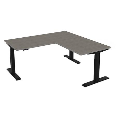 โต๊ะทำงานปรับระดับ ERGOTREND SIT 2 STAND GEN3 L-SHAPE 180 ซม. สี COMBI GREY/ดำ