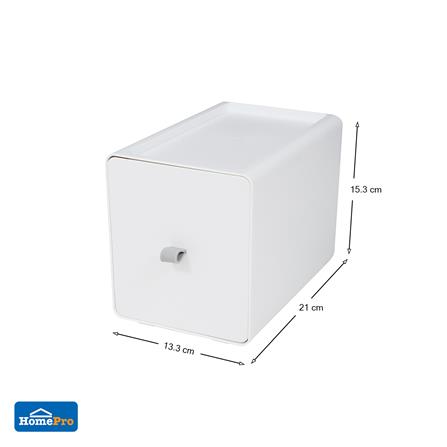 กล่องลิ้นชักเล็ก STACKO CUBE L 13.3x21x15.3 ซม. สีขาว_6
