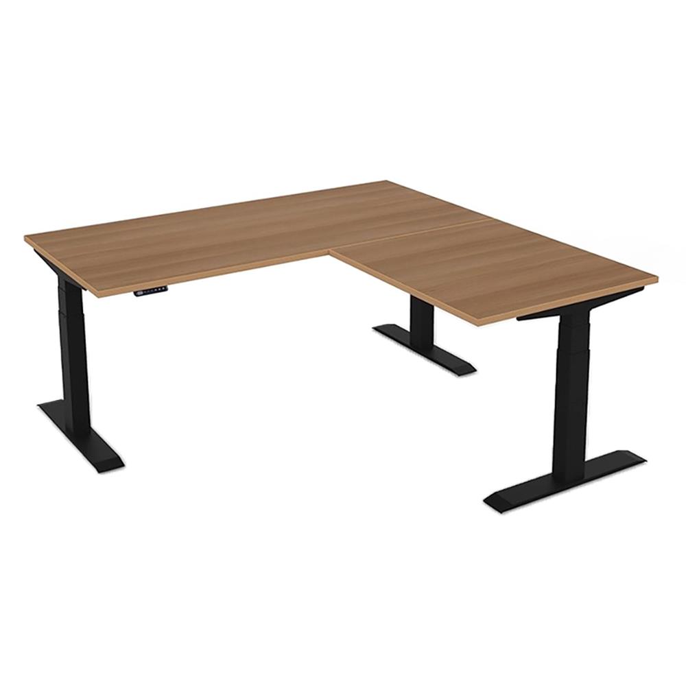 โต๊ะทำงานปรับระดับ ERGOTREND SIT 2 STAND GEN3 L-SHAPE 180 ซม. สี CAPUCINO/ดำ