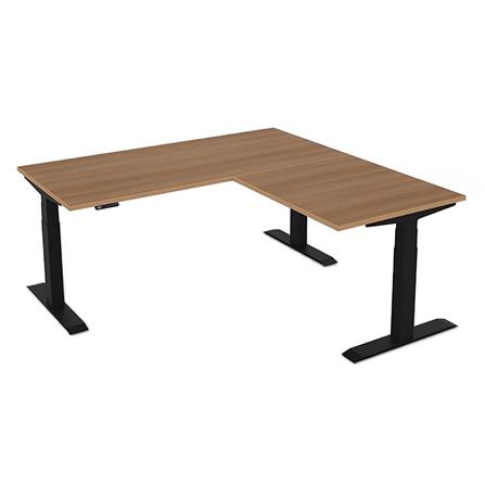 โต๊ะทำงานปรับระดับ ERGOTREND SIT 2 STAND GEN3 L-SHAPE 180 ซม. สี CAPUCINO/ดำ