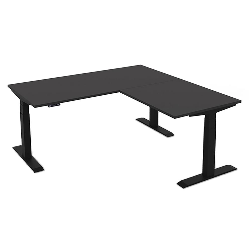 โต๊ะทำงานปรับระดับ ERGOTREND SIT 2 STAND GEN3 L-SHAPE 180 ซม. สี GRAPHITE/ดำ