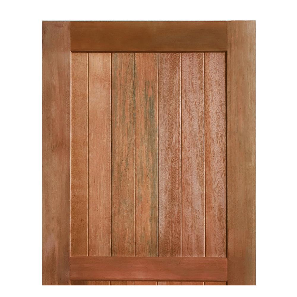 ประตูไม้เบญจพรรณ ไม่เจาะลูกบิด VK 2 ฟัก ขอบ 5 นิ้ว สายฝนกลาง 80x180 ซม. สีธรรมชาติ