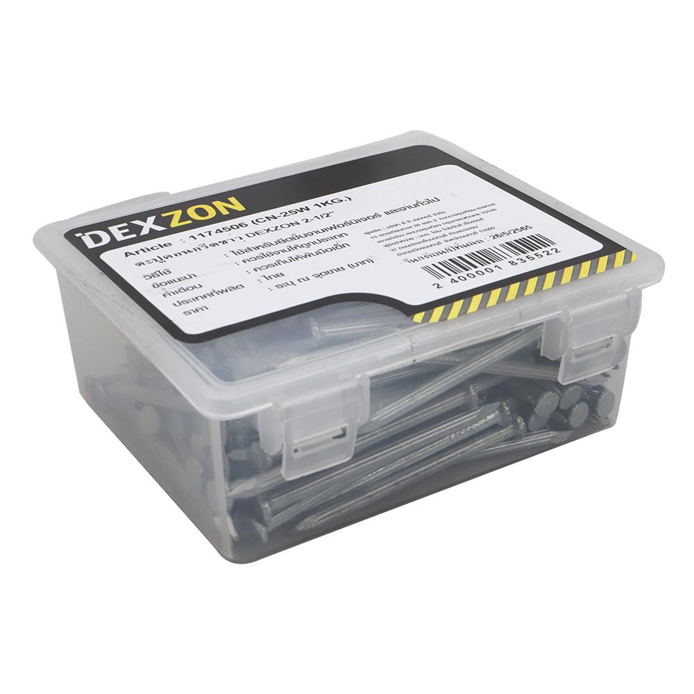 ตะปูคอนกรีตขาว DEXZON 2-1/2 นิ้ว 1 กก.