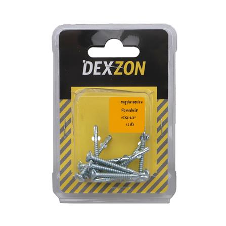 สกรูยึดไม้ฝามีปีก DEXZON 7X1-1/2 นิ้ว 12 ชิ้น_2
