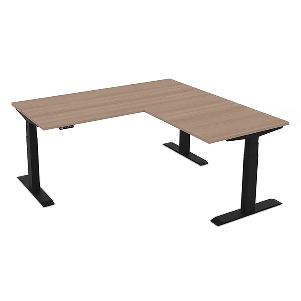 โต๊ะทำงานปรับระดับ ERGOTREND SIT 2 STAND GEN3 L-SHAPE 180 ซม. สี SHIMO ASH/ดำ