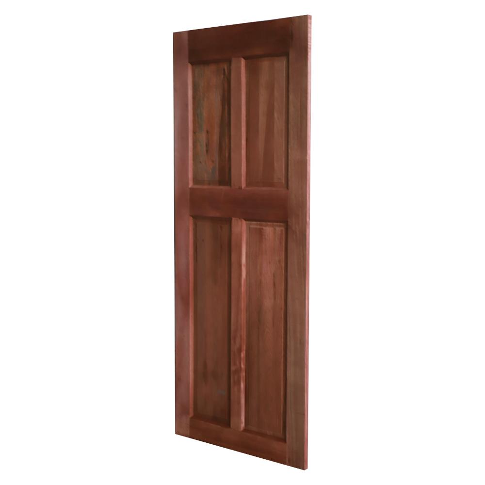 ประตูไม้เบญจพรรณ VK 4 ฟัก ขอบ 5 นิ้ว 80X200 ซม. สีธรรมชาติ ไม่เจาะลูกบิด