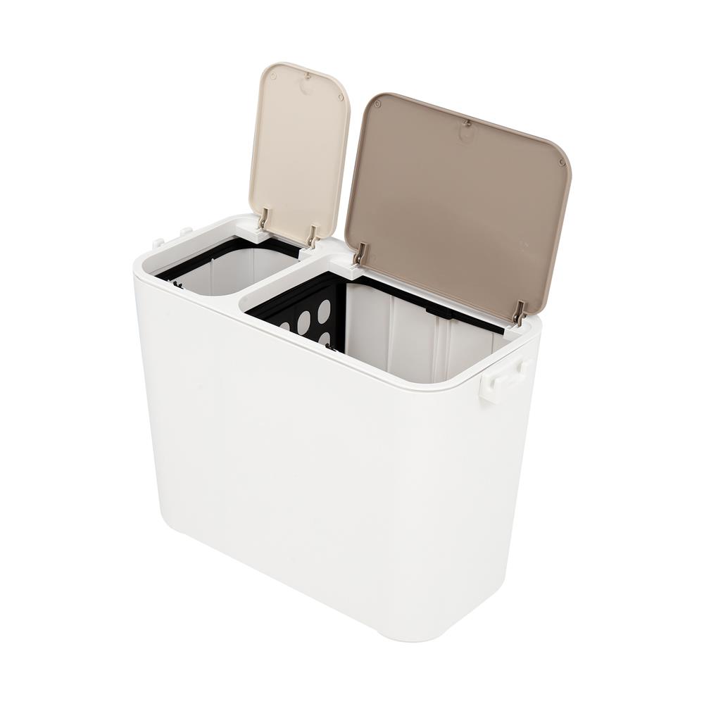 ถังขยะฝากด แบ่ง 2 ช่อง ACCO EARTH 27 ลิตร สีขาว