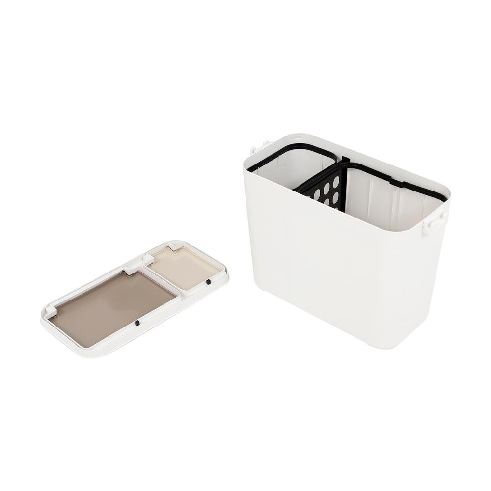 ถังขยะฝากด แบ่ง 2 ช่อง ACCO EARTH 27 ลิตร สีขาว