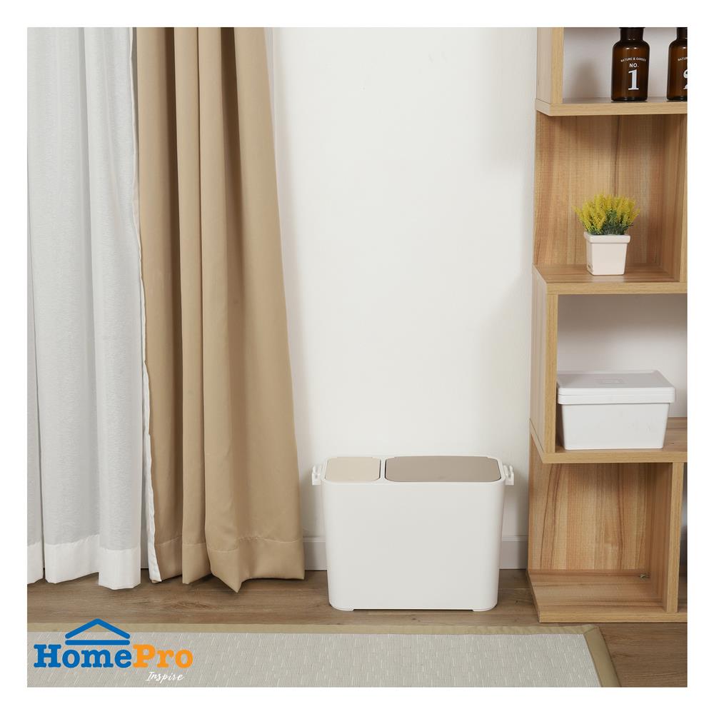 ถังขยะฝากด แบ่ง 2 ช่อง ACCO EARTH 27 ลิตร สีขาว