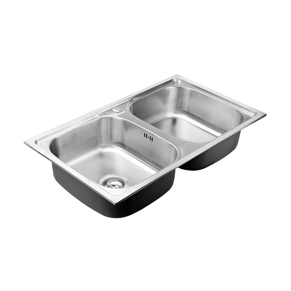 ซิงค์ฝัง 2 หลุม HAFELE CUPID 495.39.620 สีเงิน