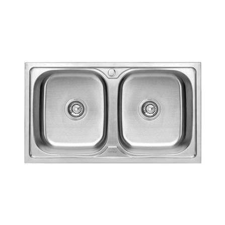 ซิงค์ฝัง 2 หลุม HAFELE CUPID 495.39.620 สีเงิน