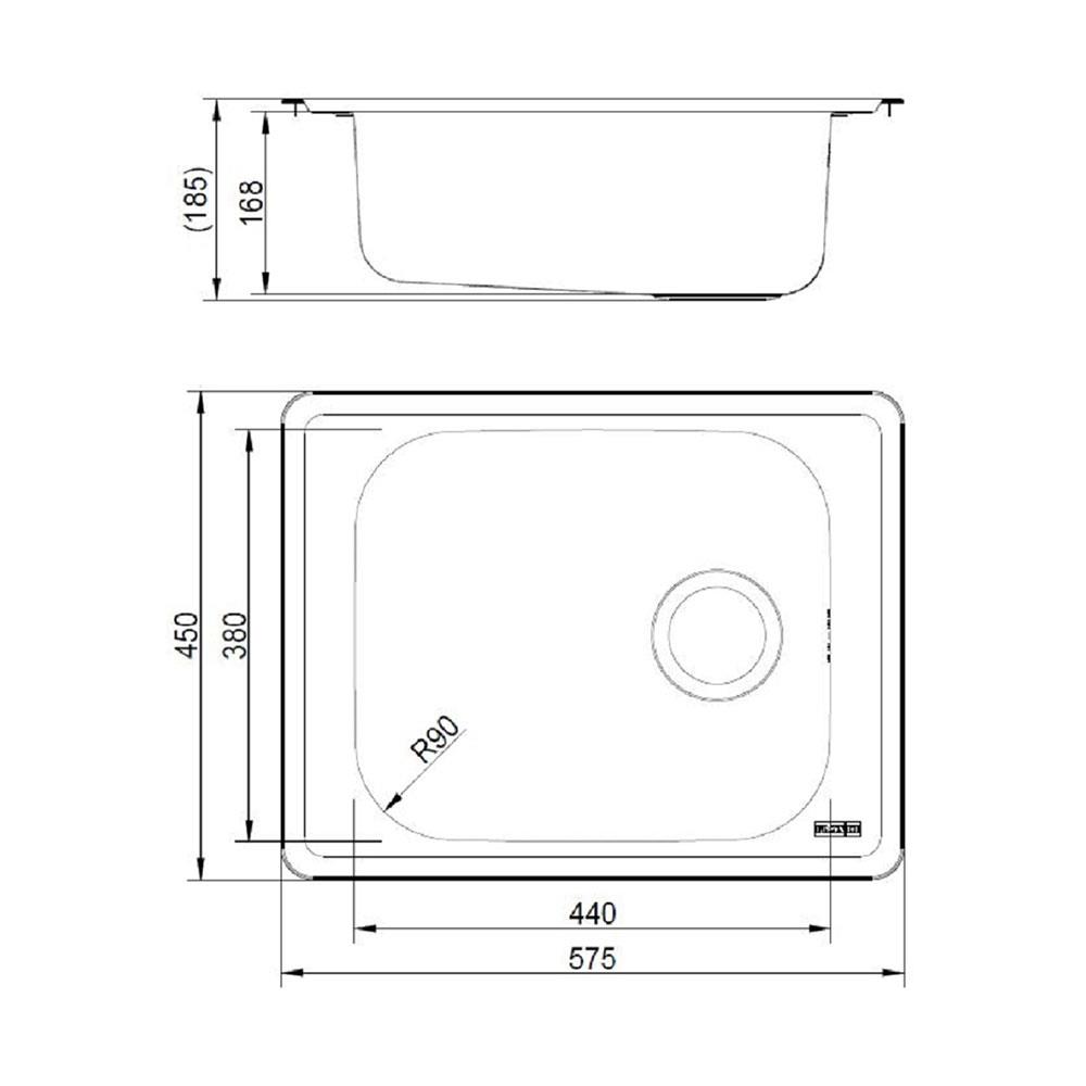 ซิงค์ฝัง 1หลุม FRANKE LNX 610-44 สีเงิน