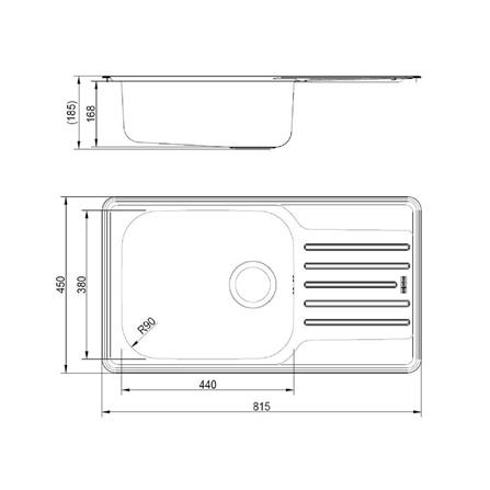 ซิงค์ฝัง 1หลุม 1ที่พัก FRANKE LNX 611 REV สีเงิน_3
