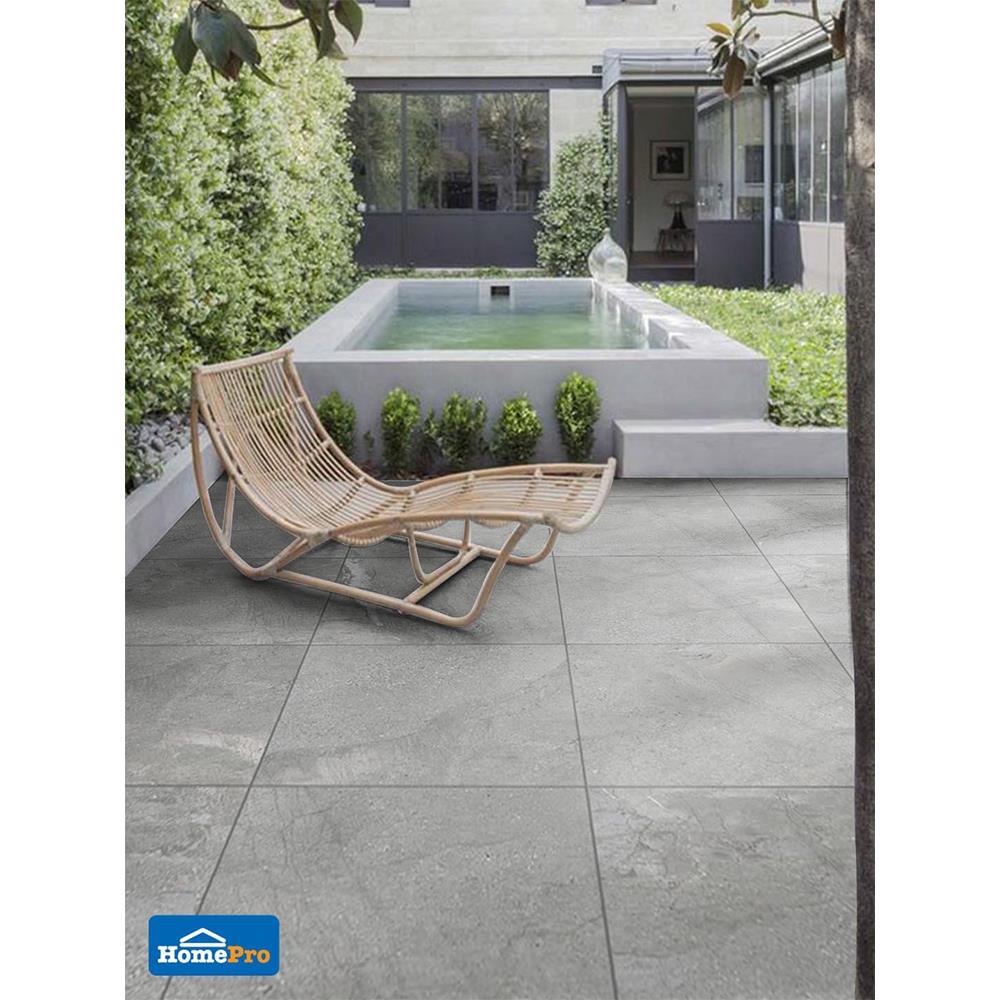 กระเบื้องพื้นพอร์ซเลน 60x60 ซม. COTTO บรีโอ กริจิโอ (HYG) PM 1.44M2
