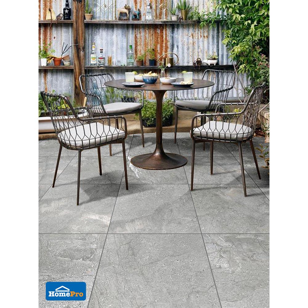 กระเบื้องพื้นพอร์ซเลน 60x60 ซม. COTTO บรีโอ กริจิโอ (HYG) PM 1.44M2