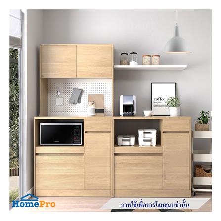 ชุดครัวสำเร็จรูปท็อปเรียบ CABIN MORI 90 ซม. สีโอ๊ก_0