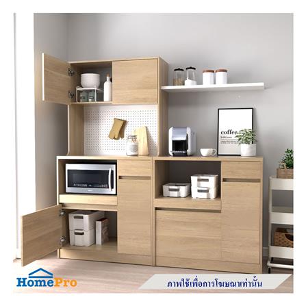 ชุดครัวสำเร็จรูปท็อปเรียบ CABIN MORI 90 ซม. สีโอ๊ก_3