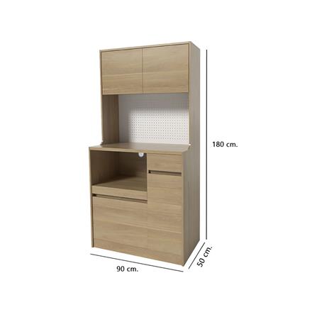 ชุดครัวสำเร็จรูปท็อปเรียบ CABIN MORI 90 ซม. สีโอ๊ก_4