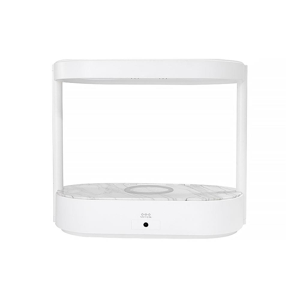 LED DIGITAL TABLE CLOCK WITH 2-TIER WIRELESS CHARGING PAD RIN 215401802 WHITE