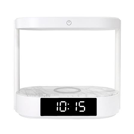 LED DIGITAL TABLE CLOCK WITH 2-TIER WIRELESS CHARGING PAD RIN 215401802 WHITE_0