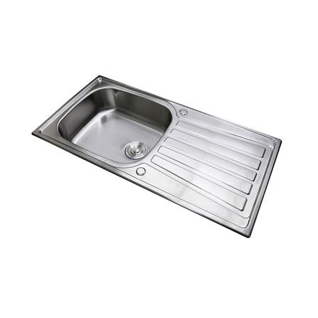 ซิงค์ฝัง 1หลุม 1ที่พัก LUCKY FLAME STB-1056 สีเงิน_1