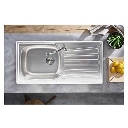 ซิงค์ฝัง 1หลุม 1ที่พัก LUCKY FLAME STB-1056 สีเงิน_2