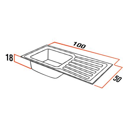 ซิงค์ฝัง 1หลุม 1ที่พัก LUCKY FLAME STB-1056 สีเงิน_3