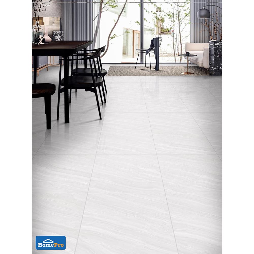 กระเบื้องพื้น 60x60 ซม. COTTO ซิลกี้เวย์ ขาว (HYG) PM 1.44M2