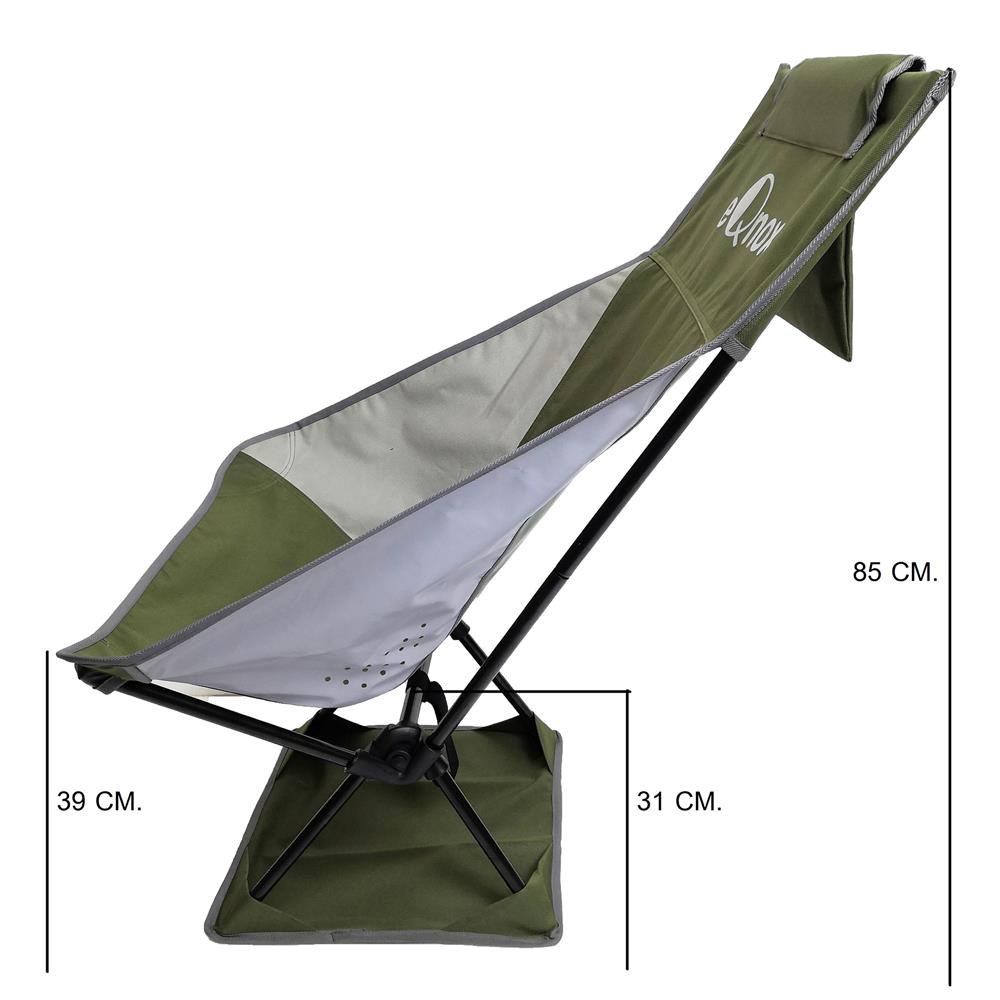 เก้าอี้สนาม EQNOX MOON CHAIR XL สีเขียว/เทา