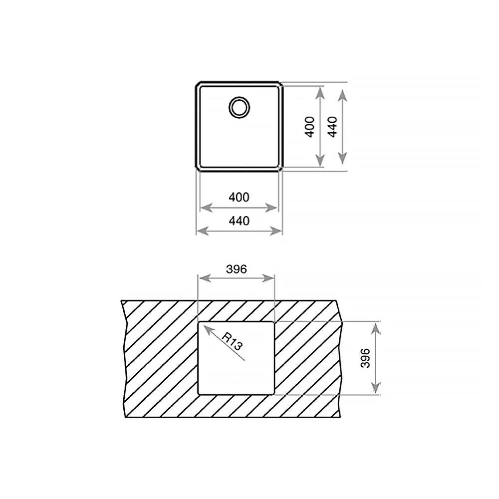 ซิงค์ฝัง 1หลุม TEKA BE LINEA RS15 40.40 สีเงิน