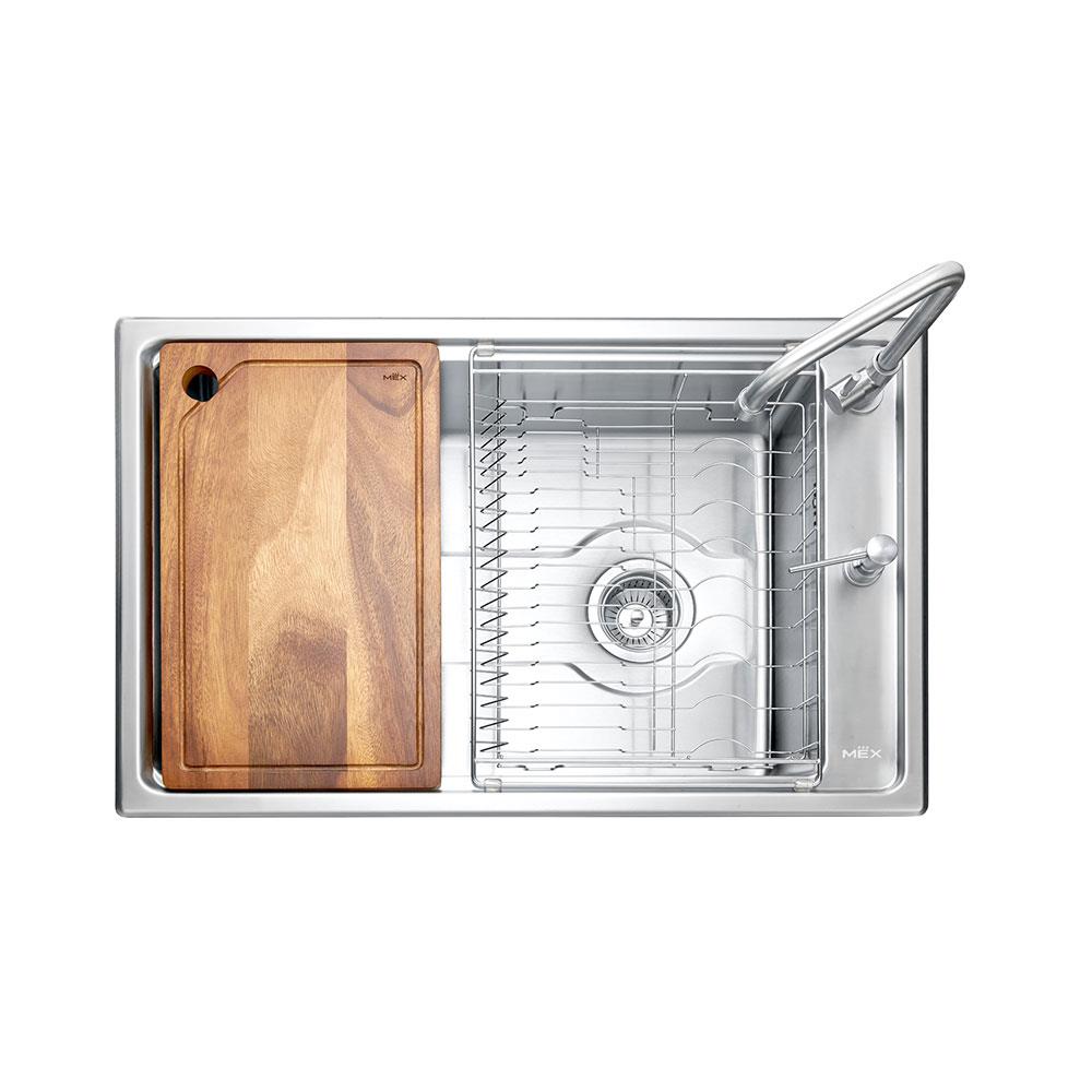 ซิงค์ฝัง 1หลุม MEX TD76 สีเงิน