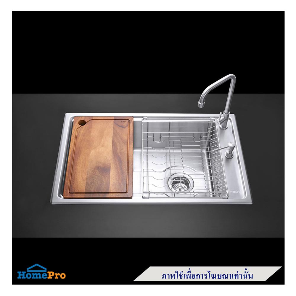 ซิงค์ฝัง 1หลุม MEX TD76 สีเงิน