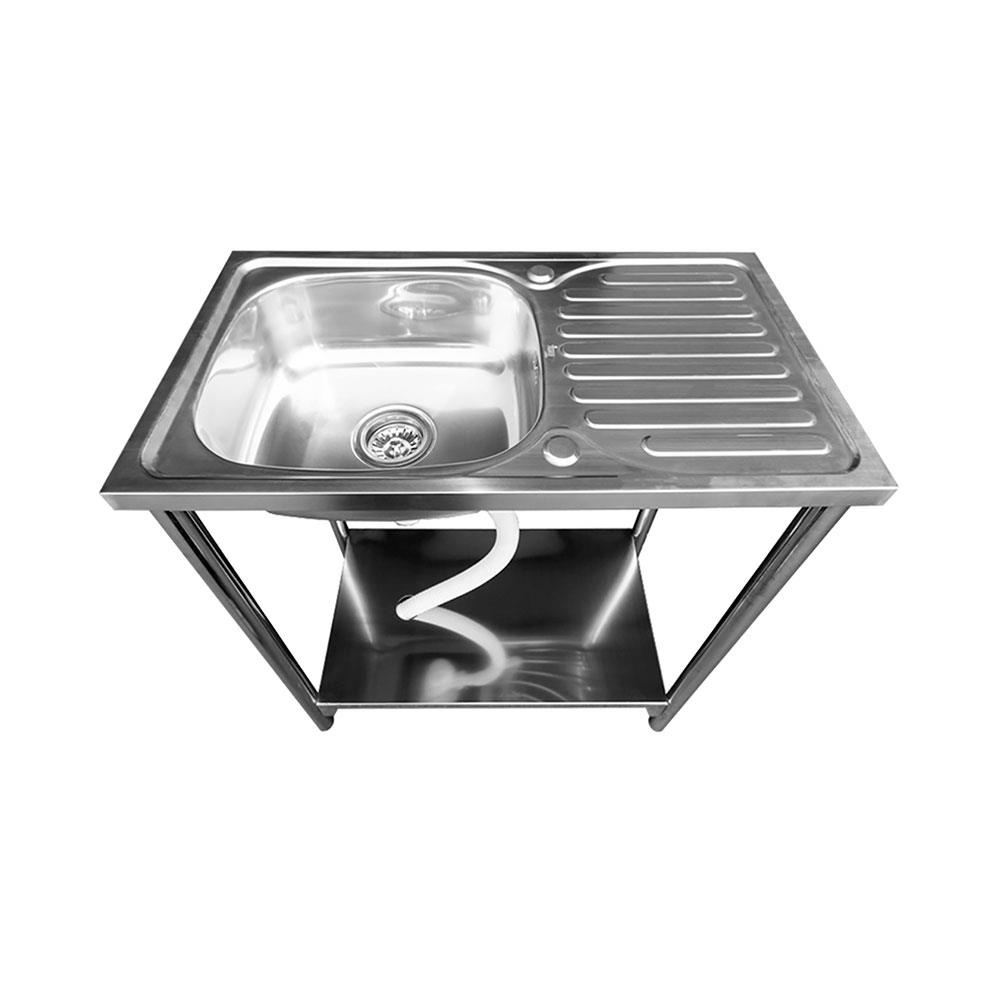 ซิงค์ขาตั้ง 1หลุม 1ที่พัก LINEA AS 80 สีเงิน